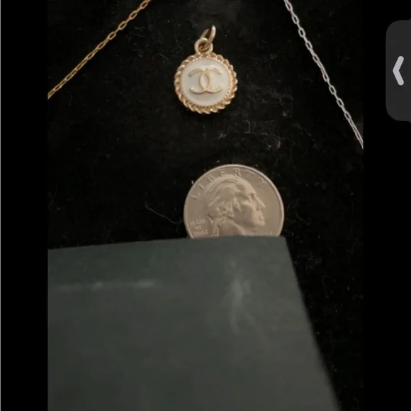 Gold & White Charm Necklace - Picture 2 of 4